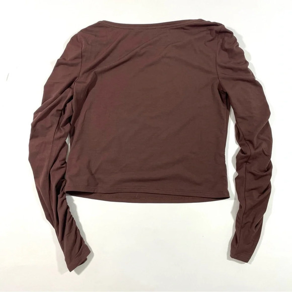 Athleta All Around Ruched Top Long Sleeve Brown - Picture 4 of 9